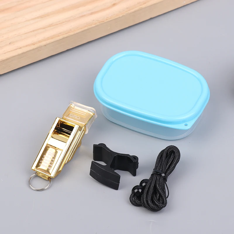 New Professional Football Referee Whistles With Lanyard Box Big Sound Plastic Whistles Basketball Whistles Equipment