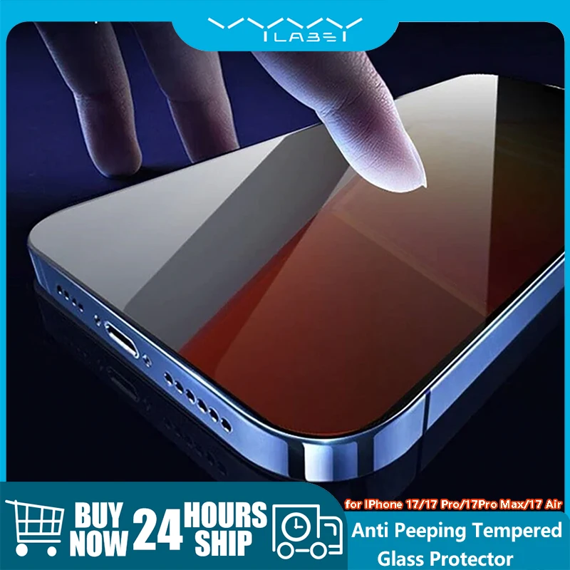 

Vyvylabs для iPhone 17 Pro, закаленное стекло с защитой от подглядывания для iPhone 17 Pro Max, защитная пленка для экрана HD, закаленное стекло, полное покрытие