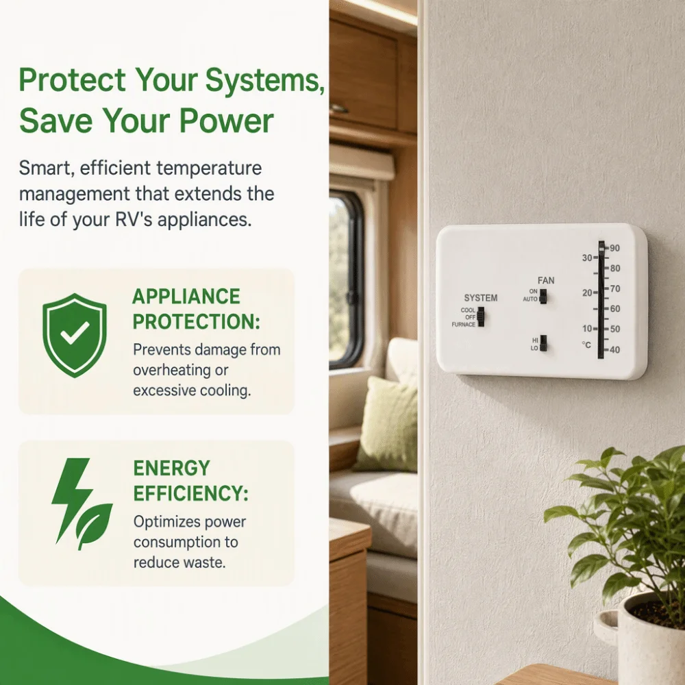 Energy Efficient White RV Thermostat Easy to Install Digital" Analog Thermostat Thermostat Kit Furnace