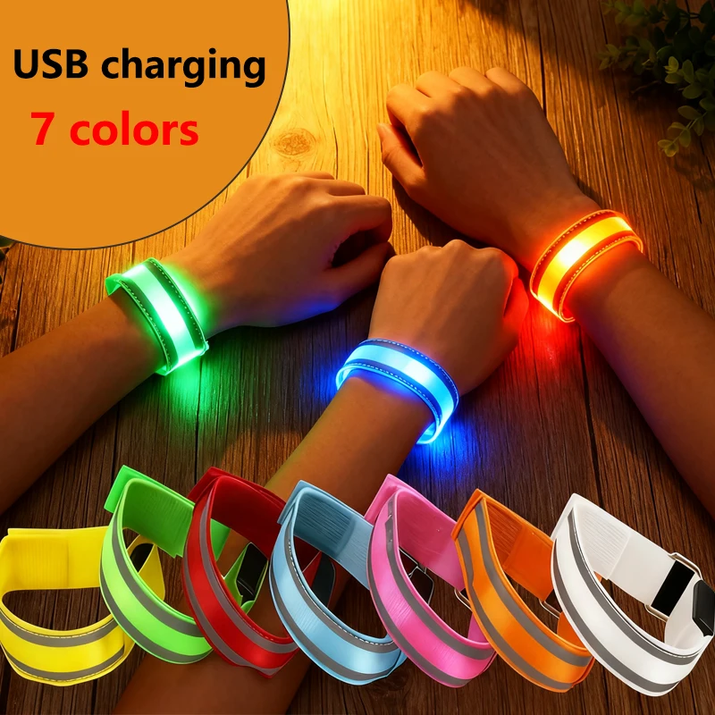 Outdoor Night Running Reflective Bands Elastic Armband Wrist straps, LDE Safety Reflector Tape for Night Walking party supplies