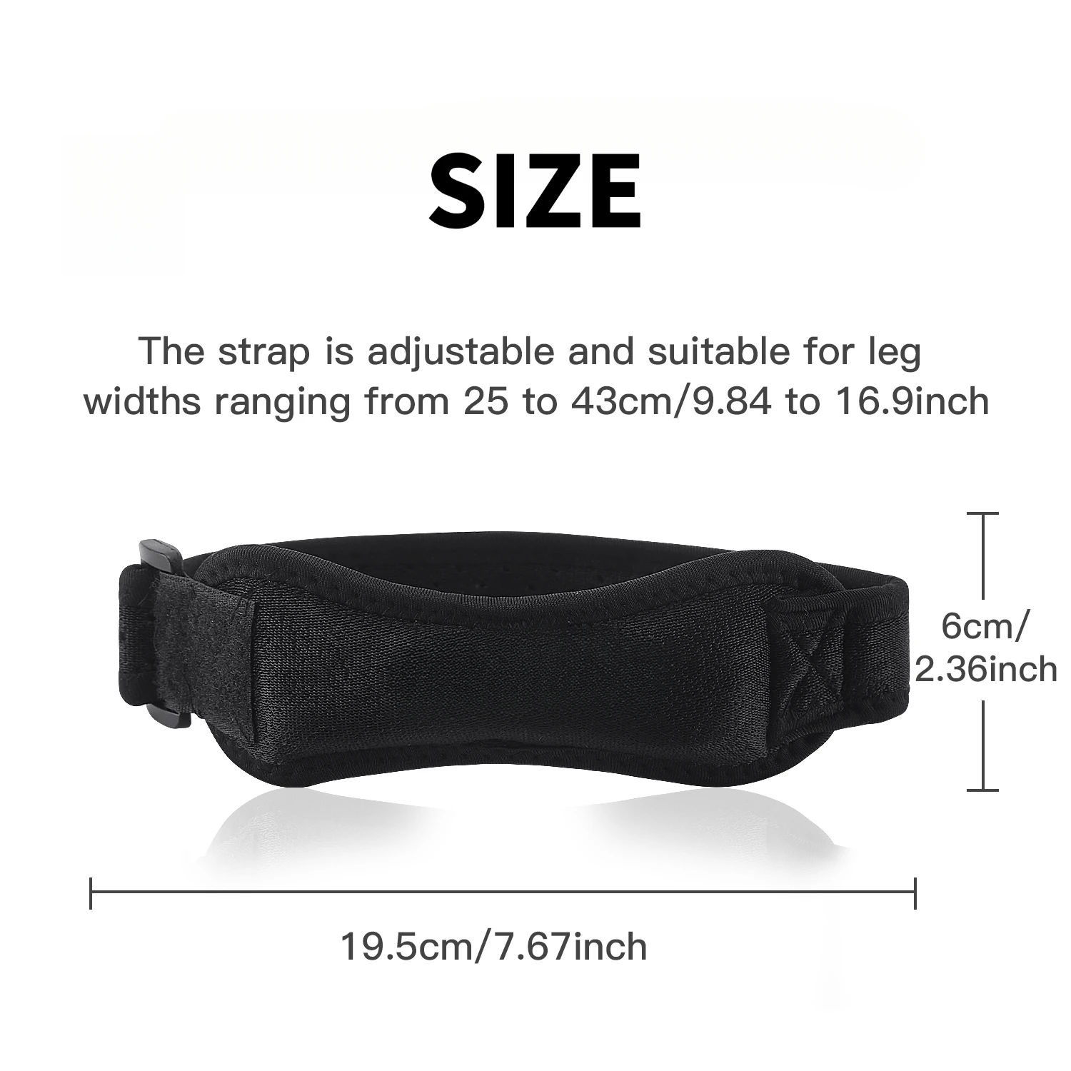 1 PC Kniebandage mit Patellasehne, verstellbar, stoßdämpfend, kompressionsfördernd, Kniepolster für Basketball – Detail 2