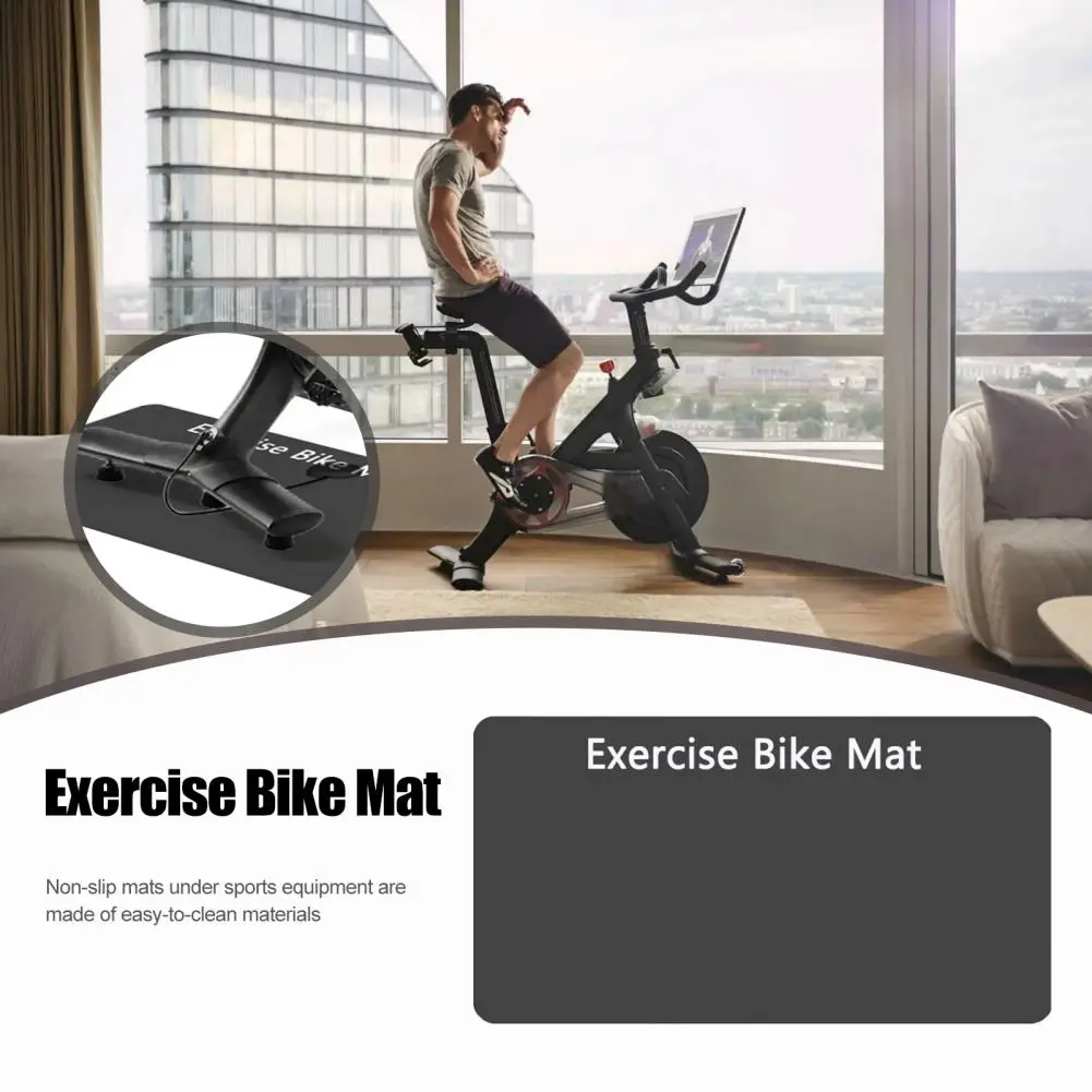 Workout Bike Non-slip Mat Noise Reduction Exercise Bike Mat Set for Indoor Cycling Elliptical Training for Stationary for Home