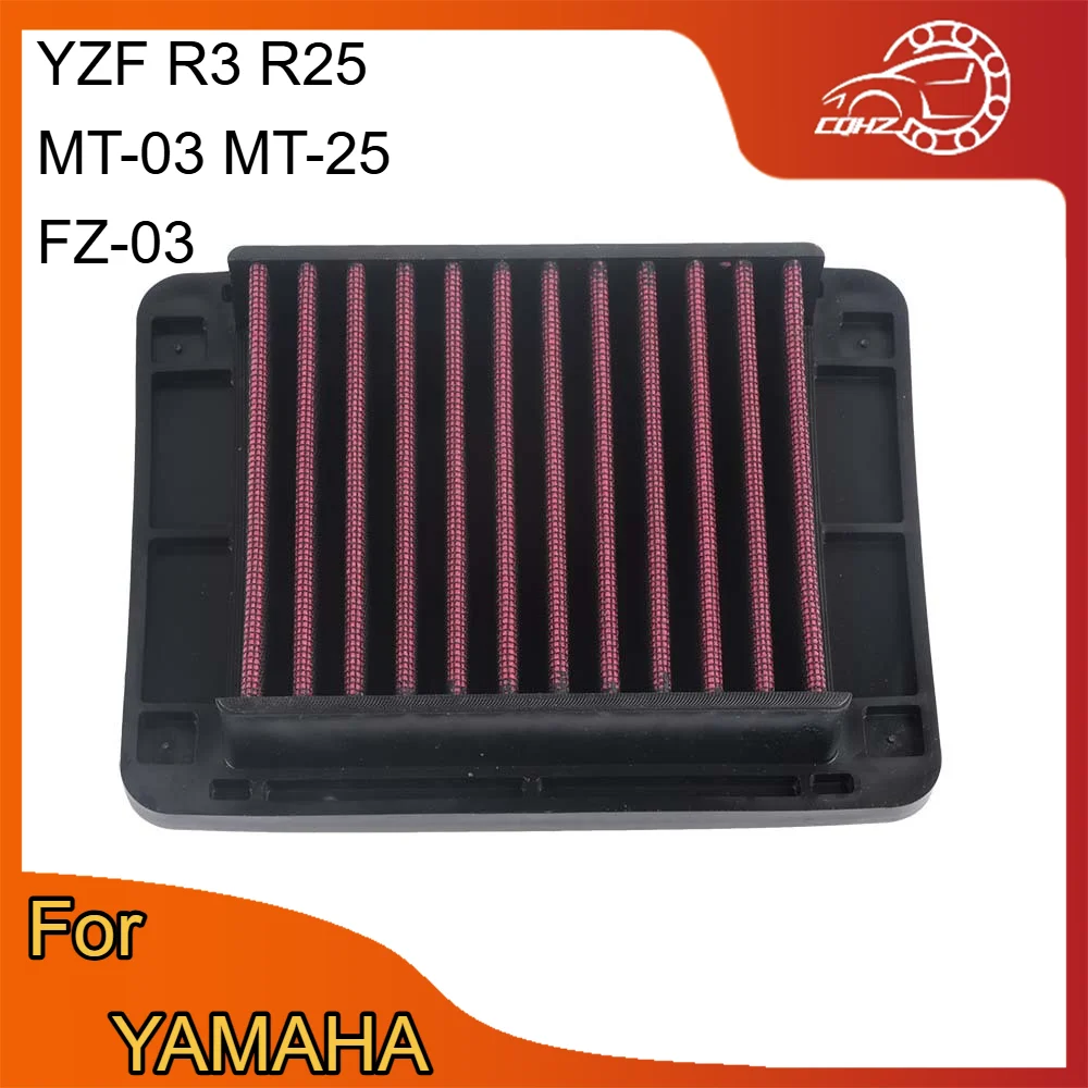 CQHZJ Motorcycle Engine High Flow Filter Cleaner Air Intake Filter Element For Yamaha YZF R3 R25 MT-03 MT-25 FZ-03 Accessories