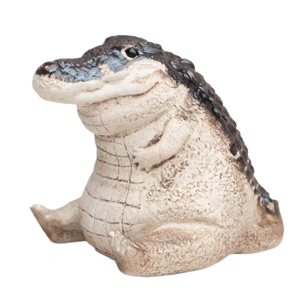 Super Cute Tea Sculpture Beautiful Simulated Decorative PurpleClay Handmade Crocodile Tea Figurine Tea Accessories Gift Ornament - view 5