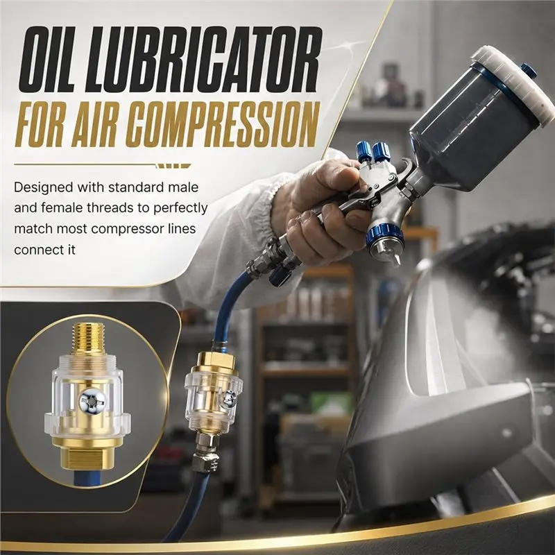[NEW!A08R】 12 Pack Inline Oiler For Air Tools Automatic Lubricator For Pneumatic Tools For Pneumatic Equipment Lubrication