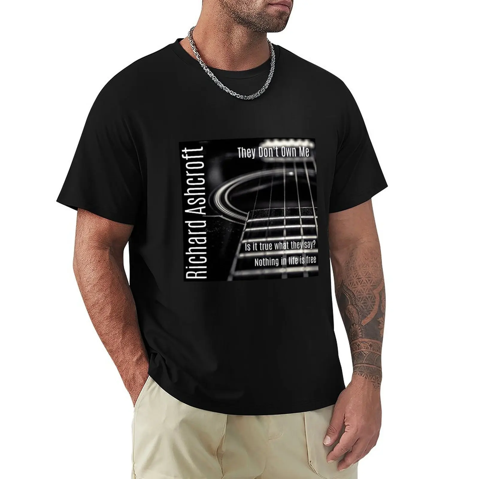 Richard Ashcroft They Don't Own Me T-Shirt Basic Plain Tee for Spring and Summer