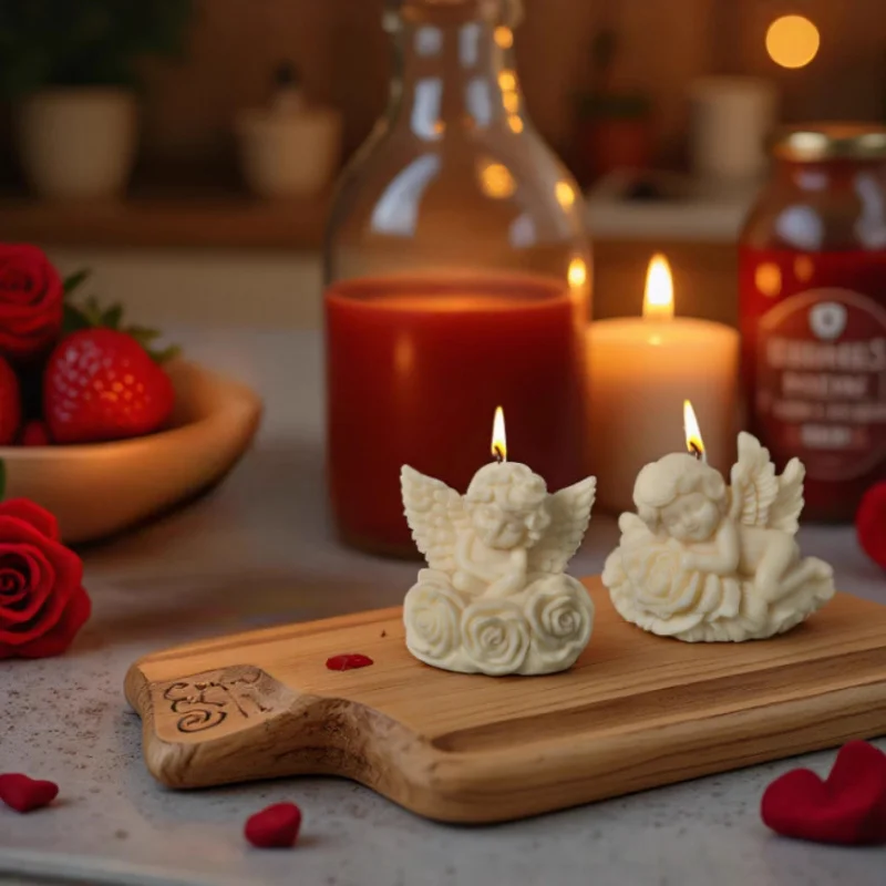 

4pcs Rose & Shell Angel Silicone Mold Set - DIY Scented Candle & Aroma Stone Decor
