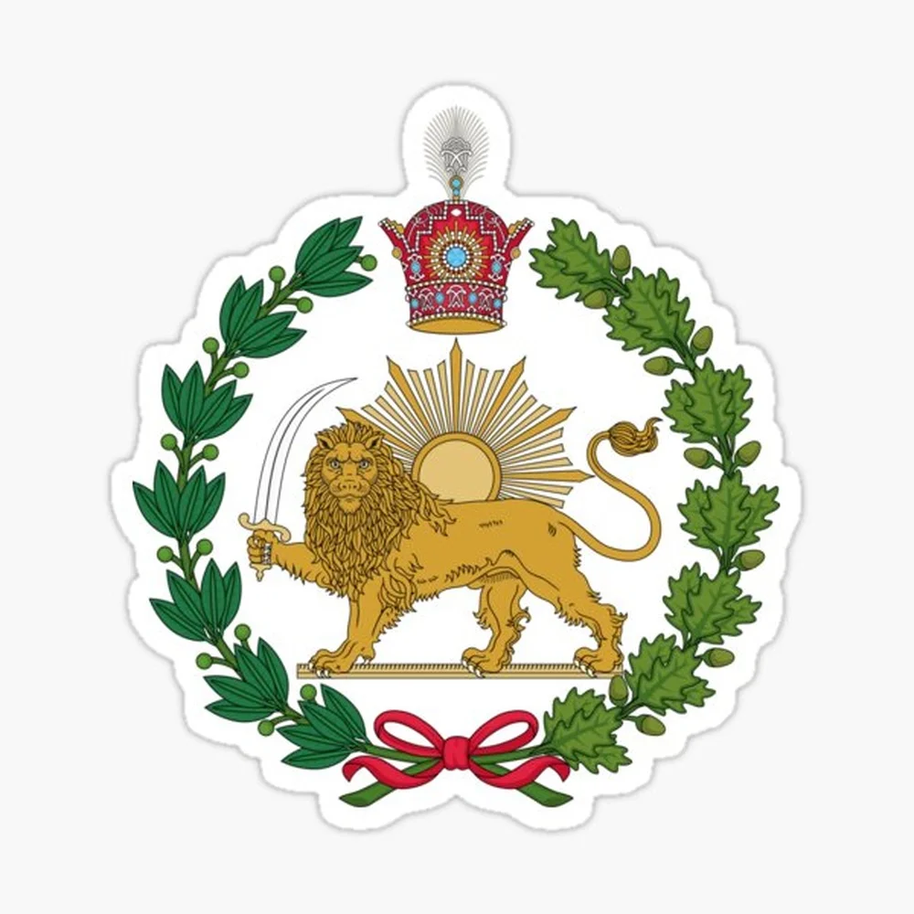 Imperial Iran Coat of Arms Sticker for Laptop Decor Bedroom Car Cute Cartoon Art Fashionable Public Suitcase
