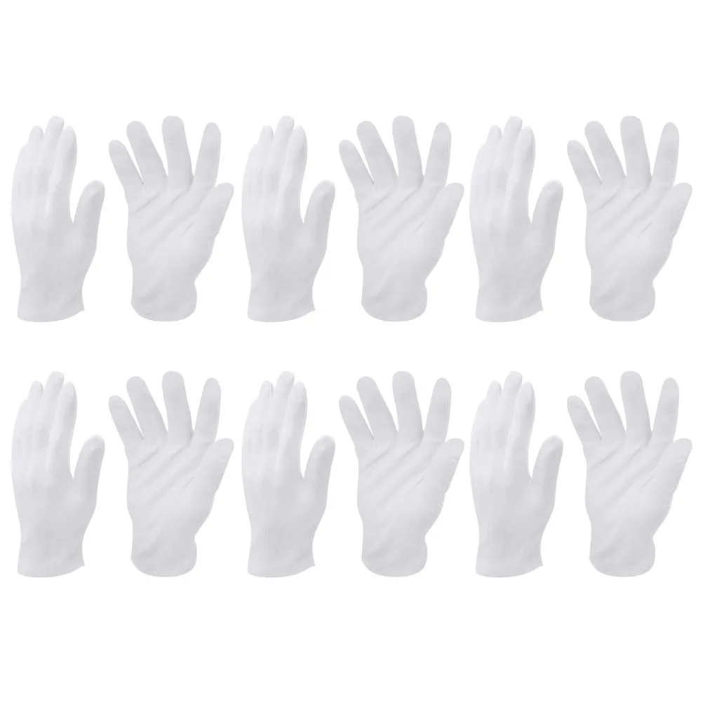 

10 пар белых хлопковых перчаток универсального назначения для промышленных работ, садоводства, проверки ювелирных изделий, вечеринок, официальных мероприятий, размер XL, этикетные перчатки