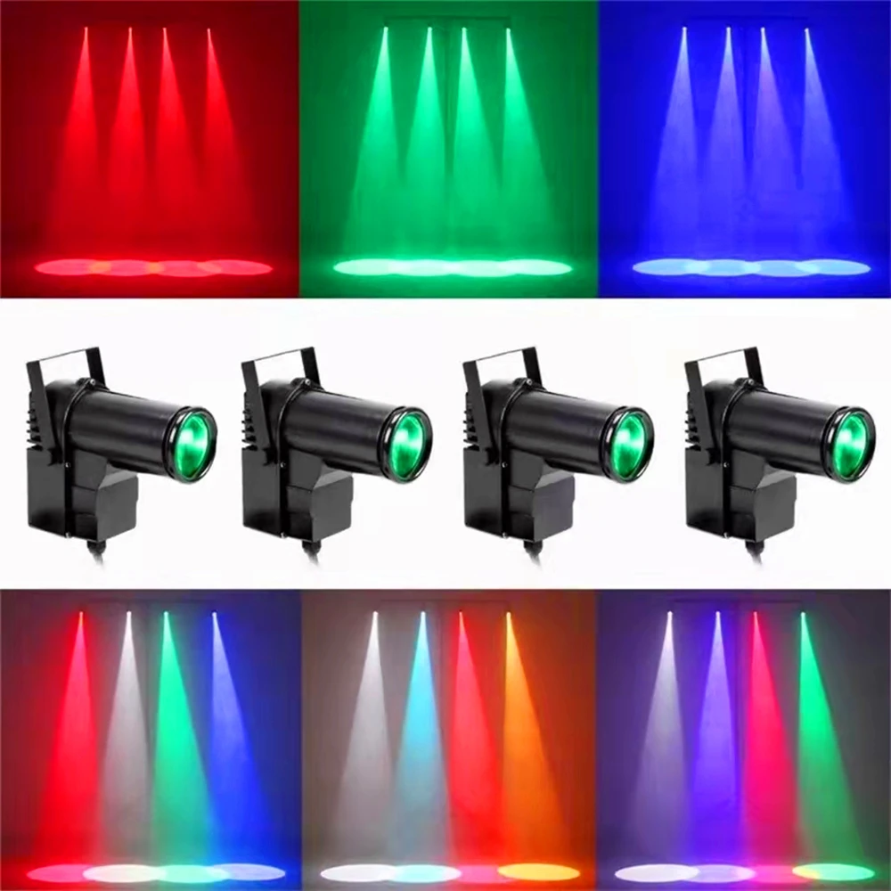 

4pcs LED Pinspot Light,RGBW Beam Effects Spotlight For DJ DISCO Party Bar Club Stage Spot Lighting,DMX512 Stage LED Spot Light