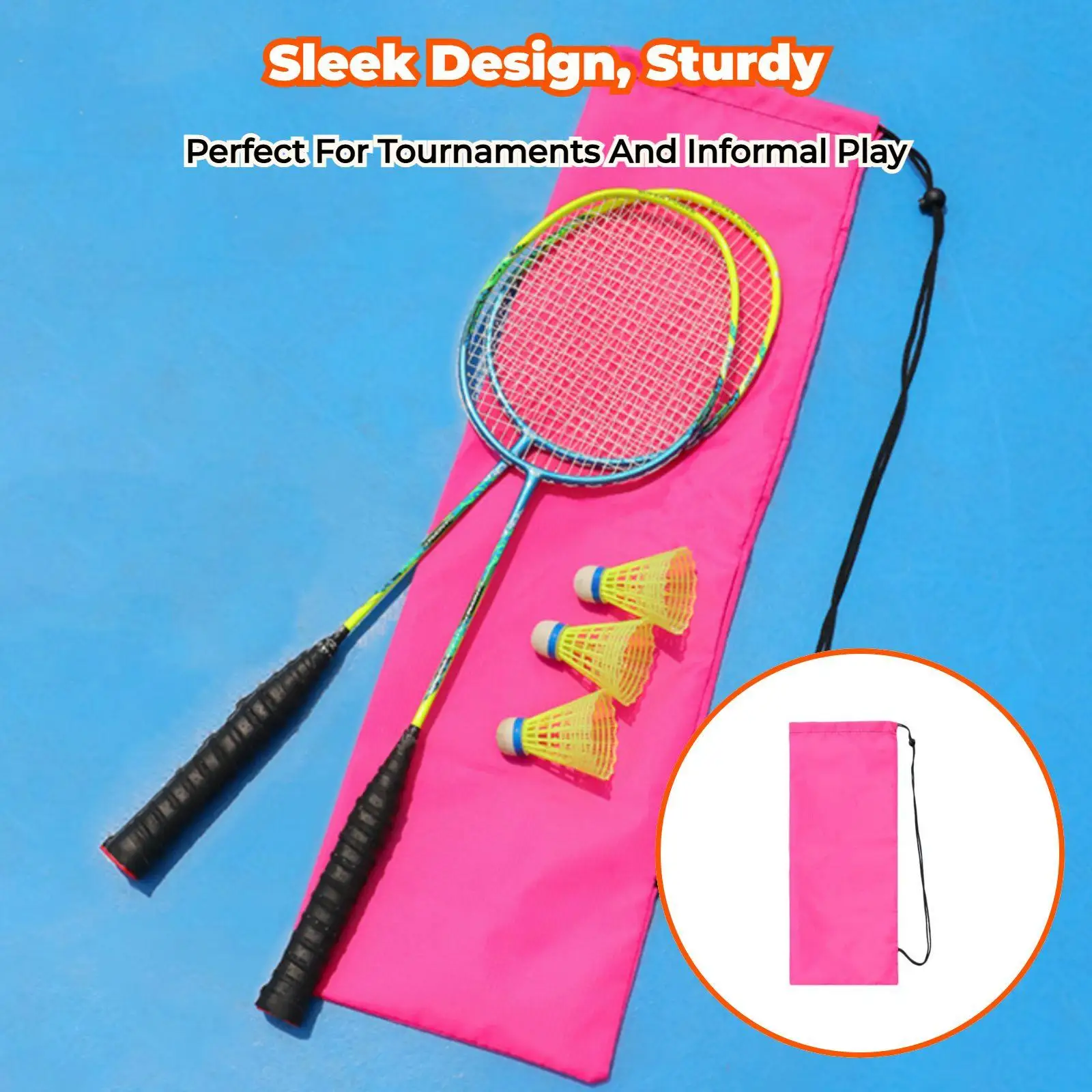 Wear Resistant Plaid Badminton Racquet Cover Carrier Shoulder Bag for Sports Travel Beginners view 6