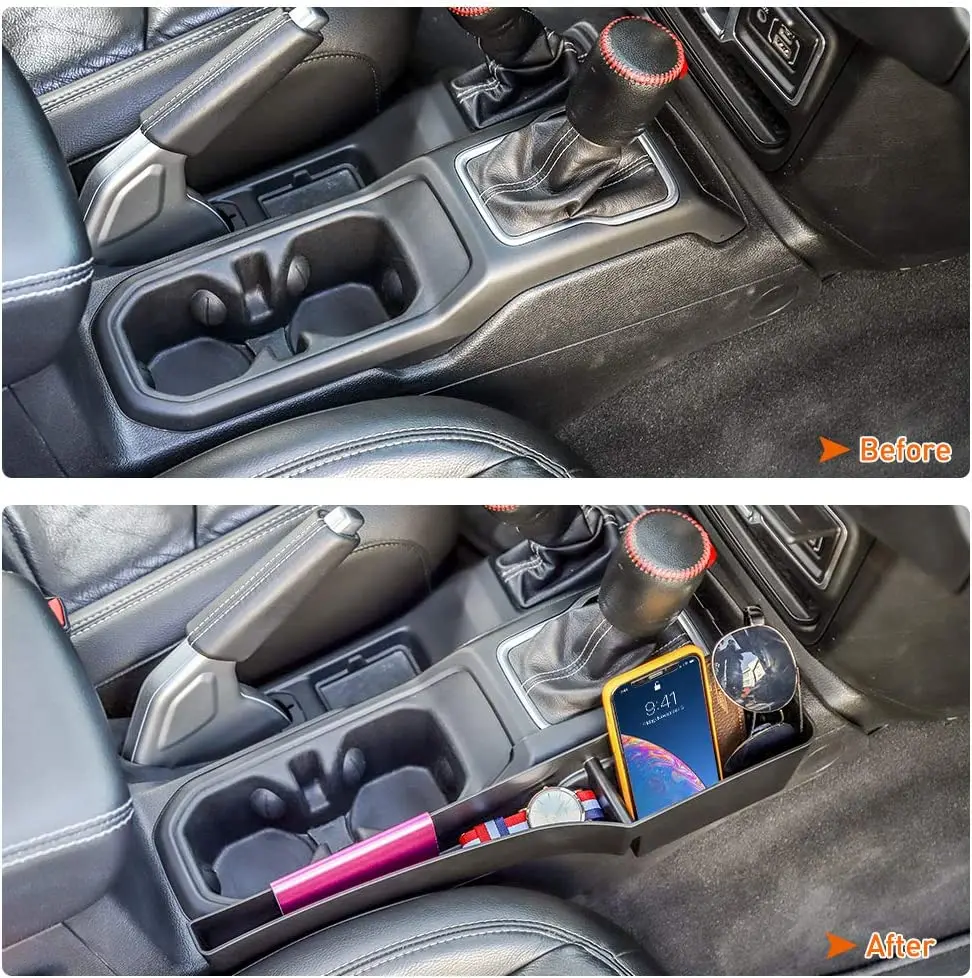 Car Seat Gap Filler Organizer Passenger Seat Insert Pocket Phone Storage Case Tray For Jeep Wrangler JL JLU Gladiator JT 2018+