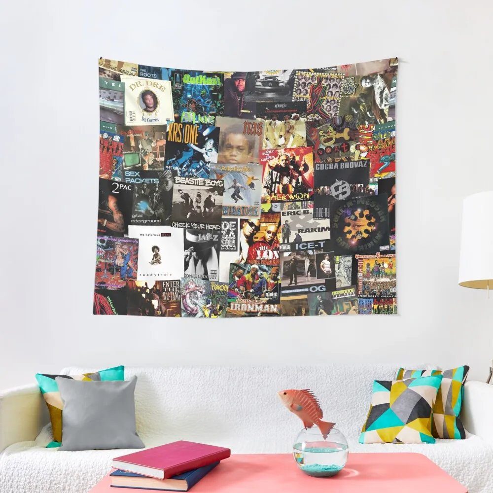 

90's Hip Hop Classics Album Cover Pattern Tapestry Bedroom Organization And Decoration Carpet Wall Decor For Bedroom Tapestry