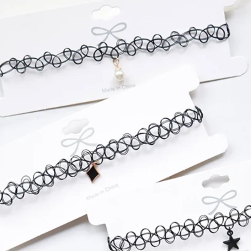 Fashion Choker Necklace Black Clavicle Tattoo Chain Star Pendant Woman Girl Collar Party Jewelry Neck Pendant Necklace