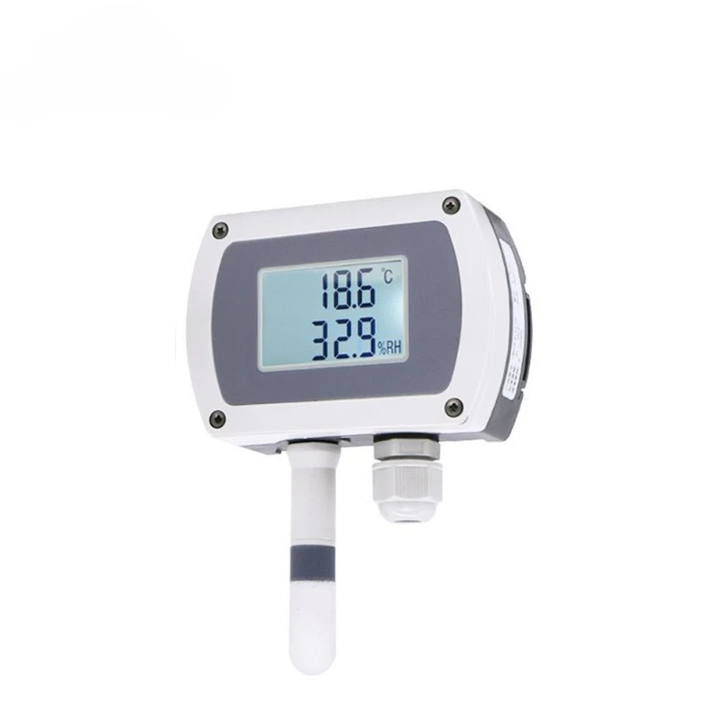 

4-20mA RS485 Modbus wall-mounted temperature and humidity transmitter Sensor with display track installation