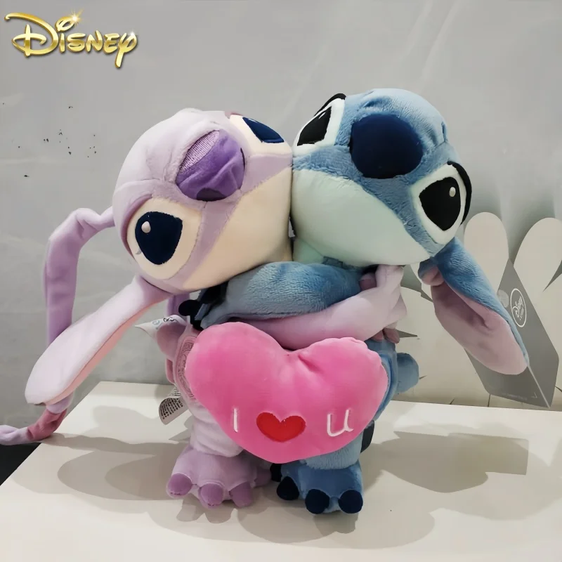 

Disney 20cm Lilo And Stitch Plush Toys Holding Love Stitch Angel Stuffed Soft Doll For Couple Birthday Gifts