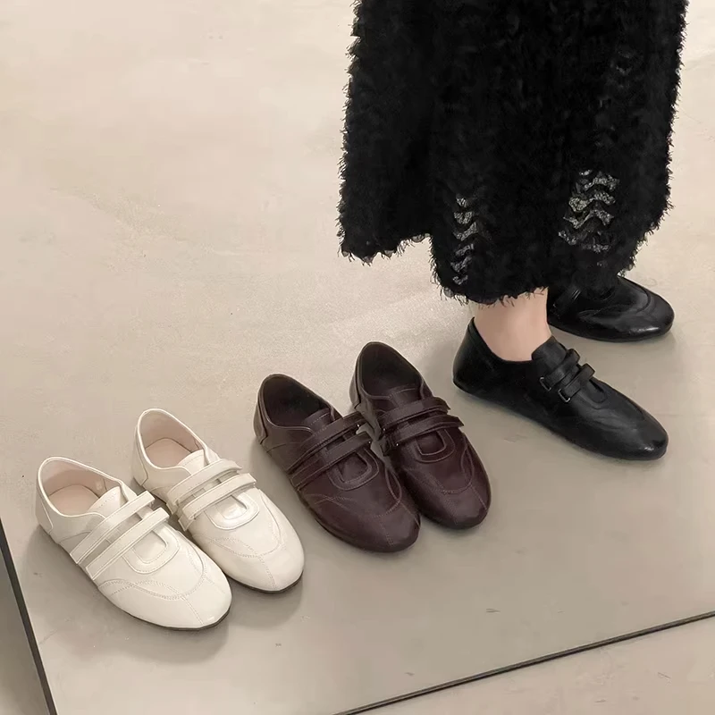 ソフトボトムメリージェーンフラットシューズ-レディース-春-2026-新作-通勤-バレエローファー-カジュアル-ファッション-通気性-ローカット