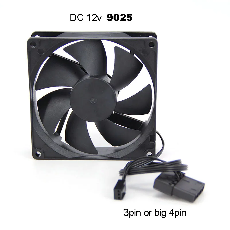 DC 12v 90*90*25 9025 3pin or big 4pin Brushless Computer Cooling Fan 9cm 90mm PC Fans 90x25mm For Computer Case GPU CPU Cooler A