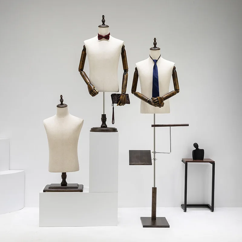 Clothing store full body model props men's table window suit display rack half body dummy model wholesale