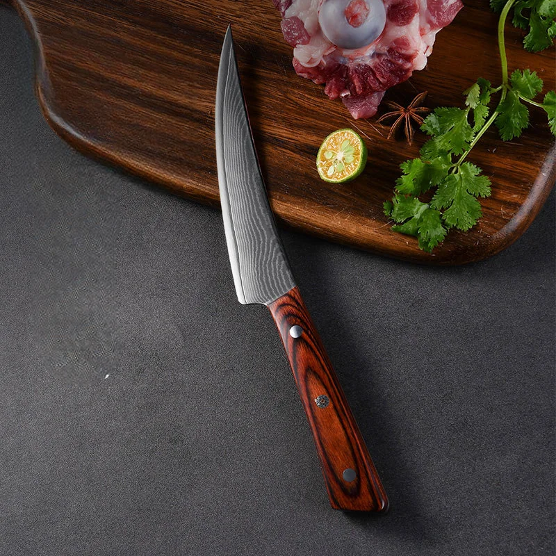 Boning Knife Damascus Slicing Knife  Beef Handmade Forged Butcher Steel Knife Hand Useful Things For Kitchen Tool