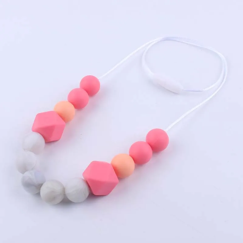 

ABCPICK Baby Dummy Chain Pacifier Clip Contrast Color Necklace Baby for Teething Teether Babies Toys Nursing Breast-feeding