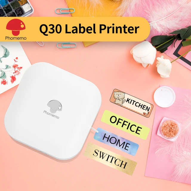 Phomemo Q30 Label Maker Bezprzewodowa drukarka termiczna Mini Bluetooth Przenośna naklejka samoprzylepna 6-15 mm Maszyna do etykietowania kodów kreskowych 203 dpi