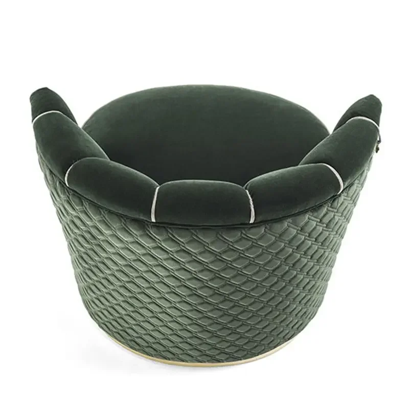Italian minimalist fabric single sofa chair, villa light luxury and high-end sense, living room master bedroom leisure chair