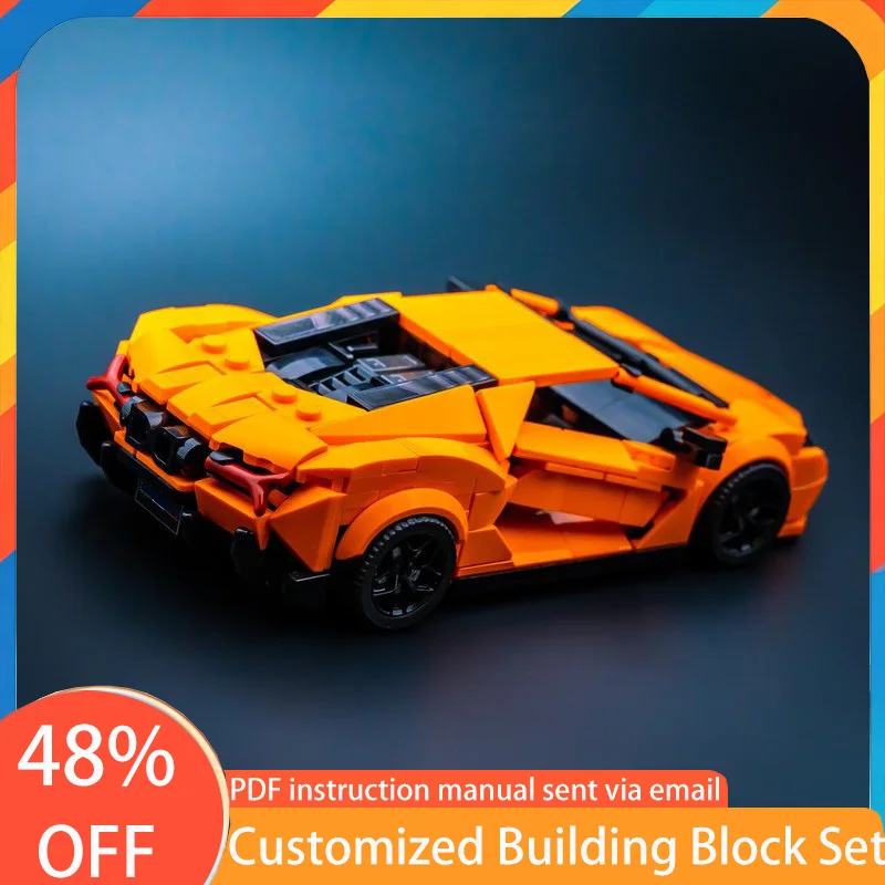 442 PCS Speed Hypercar Revuelto MOC Customize Modular Building Block Simple Creative Design Model Kids DIY Boy Toy Birthday Gift