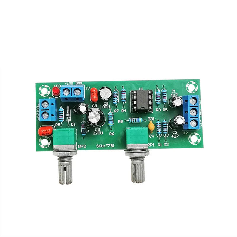 High-precision Single Supply Low Pass Filter Board Subwoofer Preamp Board 2.1 Channel DC 10-24v 22hz-300hz