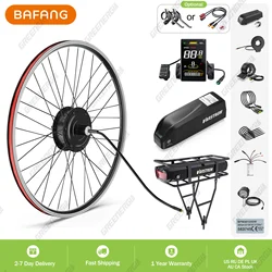 Bafang 500W EBike Kit Rear Drive Wheel Hub Motor Electric Bike Brushless Motor Bicycle Conversion Kit 20Ah 17.5Ah 13Ah Battery