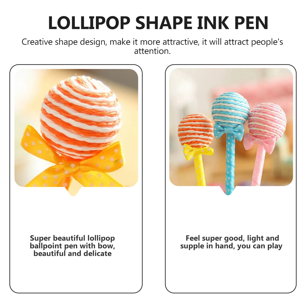 

10pcs Creative Lollipop Shape Ballpoint Pens Portable Writing Pen For Students Office Stationery Smooth Signature Pen