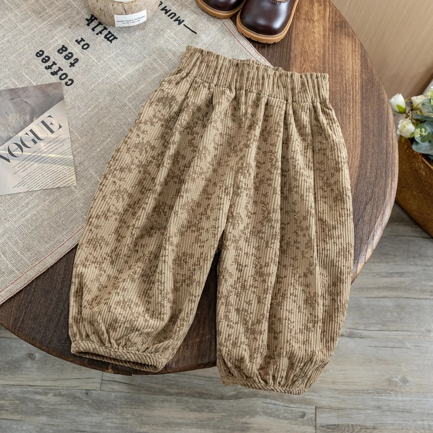 Girls Pants Autumn Wear Fashion Korean Version Children Spring Autumn Loose Casual Trousers Baby Soft Floral Trousers