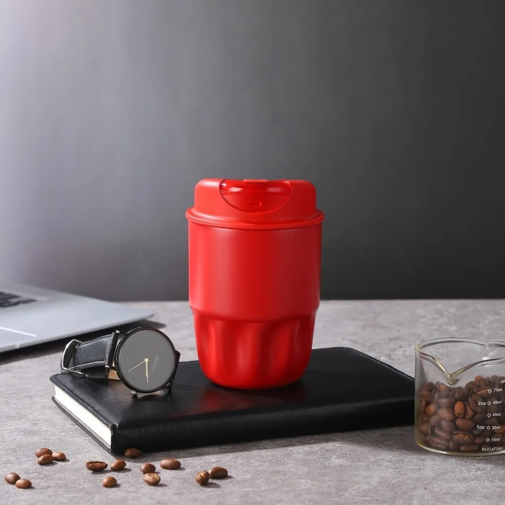 هدية كوب 316 الفولاذ المقاوم للصدأ معزول فنجان القهوة 260 مللي غطاء مقاوم للانسكاب المحمولة كوب الثلج قارورة مفرغة شرب كوب استخدام السيارة