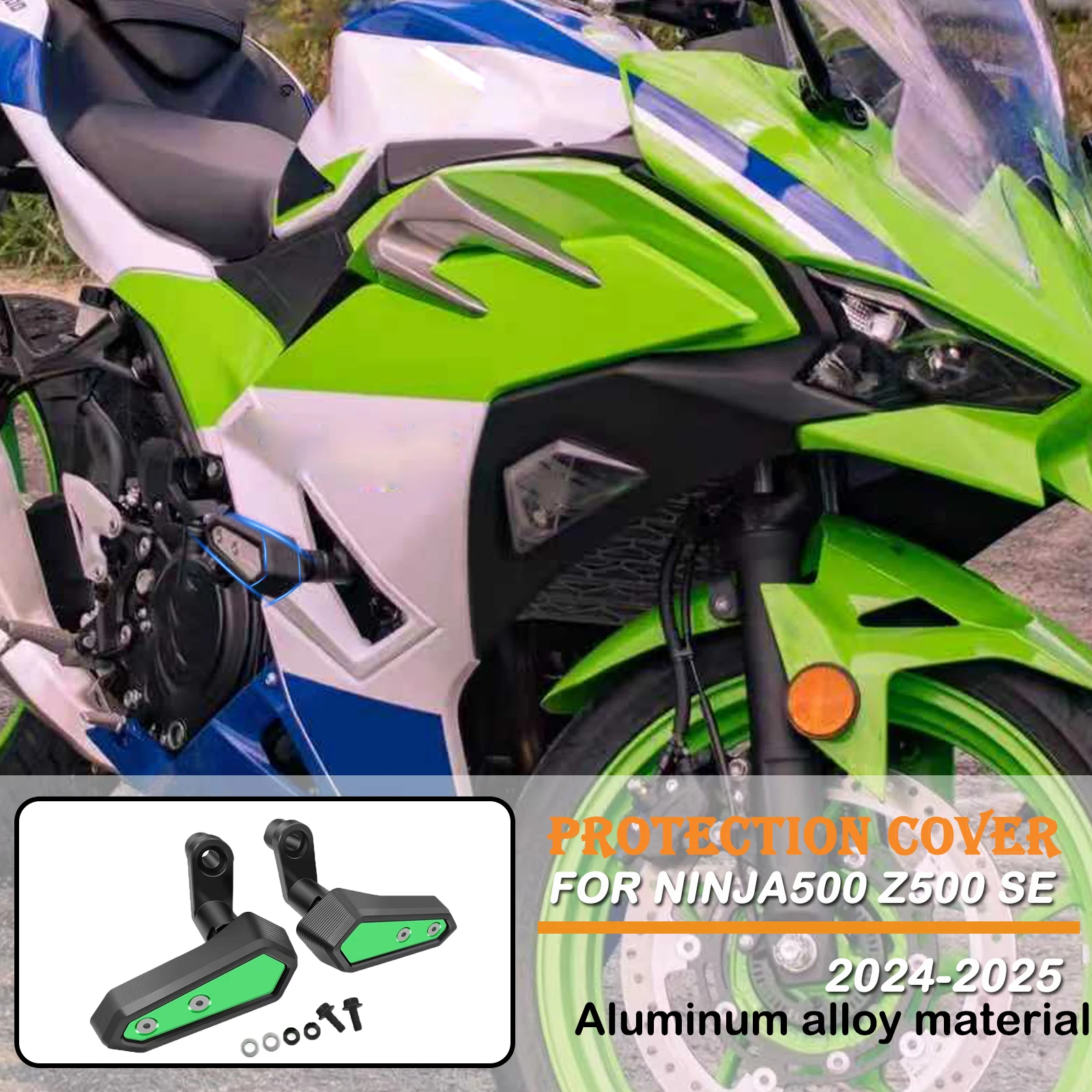 

Новый слайдер рамы мотоцикла, защитный чехол для двигателя, защита от падения, подходит для Kawasaki Ninja 500 Z500 ninja 500 2024-2025