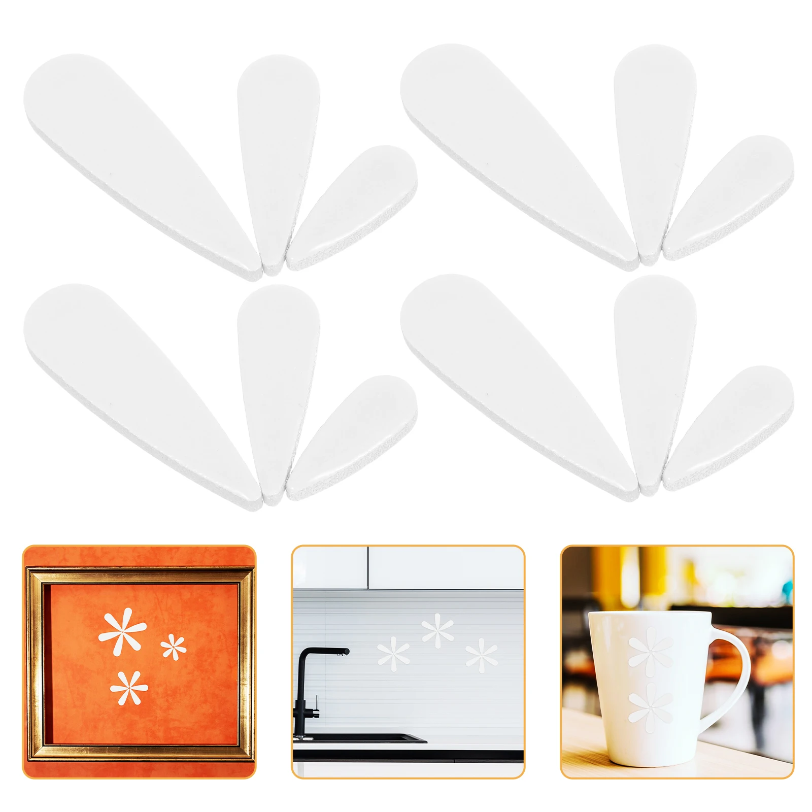 

Handcrafted Ceramic Decorative Tiles Raindrop Petal Design Water Drop Shaped Pieces Smooth Surface Weather Resistant Diy Craft