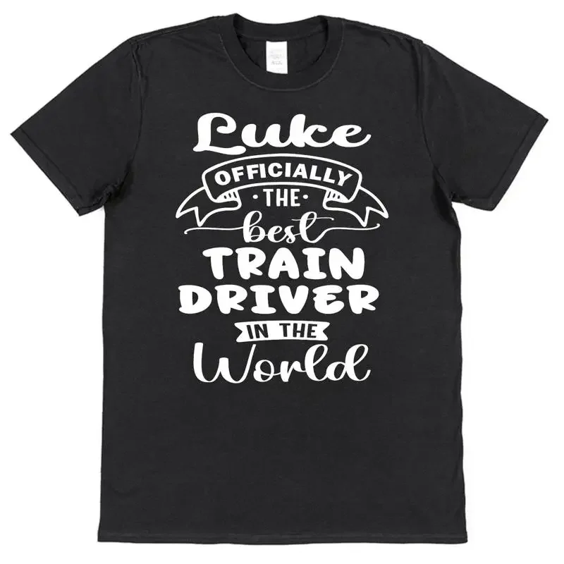 Personalised Best Train Driver T Shirt Engine Lover Rail Underground Tube