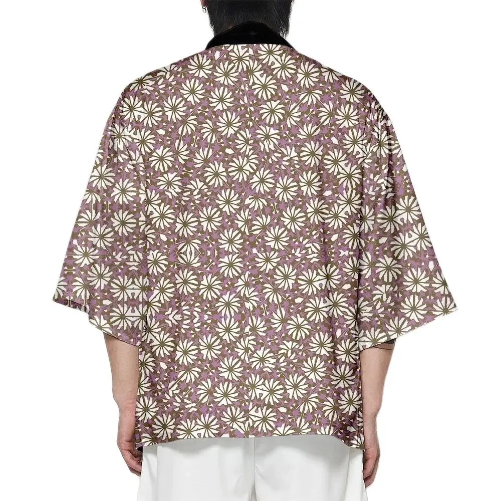 

Summer Retro Graphic Print Kimono Hawaiian Shirt Beach Tops Fashion Yukata Haori Loose Kimono Cosplay Outwear Unisex Bathrobe