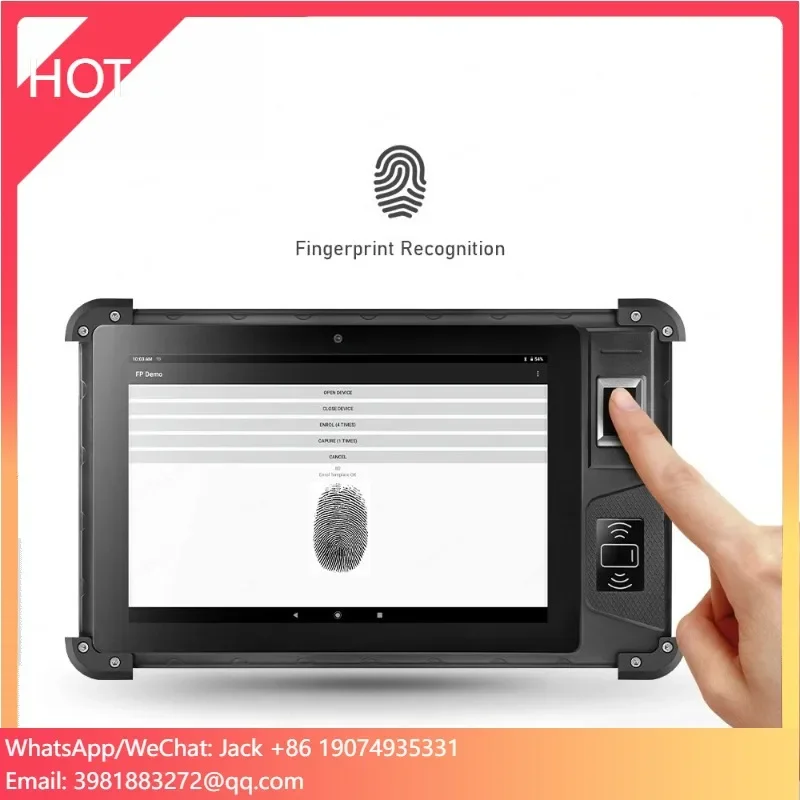 

FP08 Biometric Handheld Device 8 Inch Android Rugged Tablet RFID 4G Free Biometric Rugged Fingerprint Tablet Android 11
