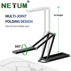 NETUM Document Scanner & Webcam 4K with Microphone, USB Visualiser, AutoFocus,Fold for Windows - Remote Teaching & Live Demo