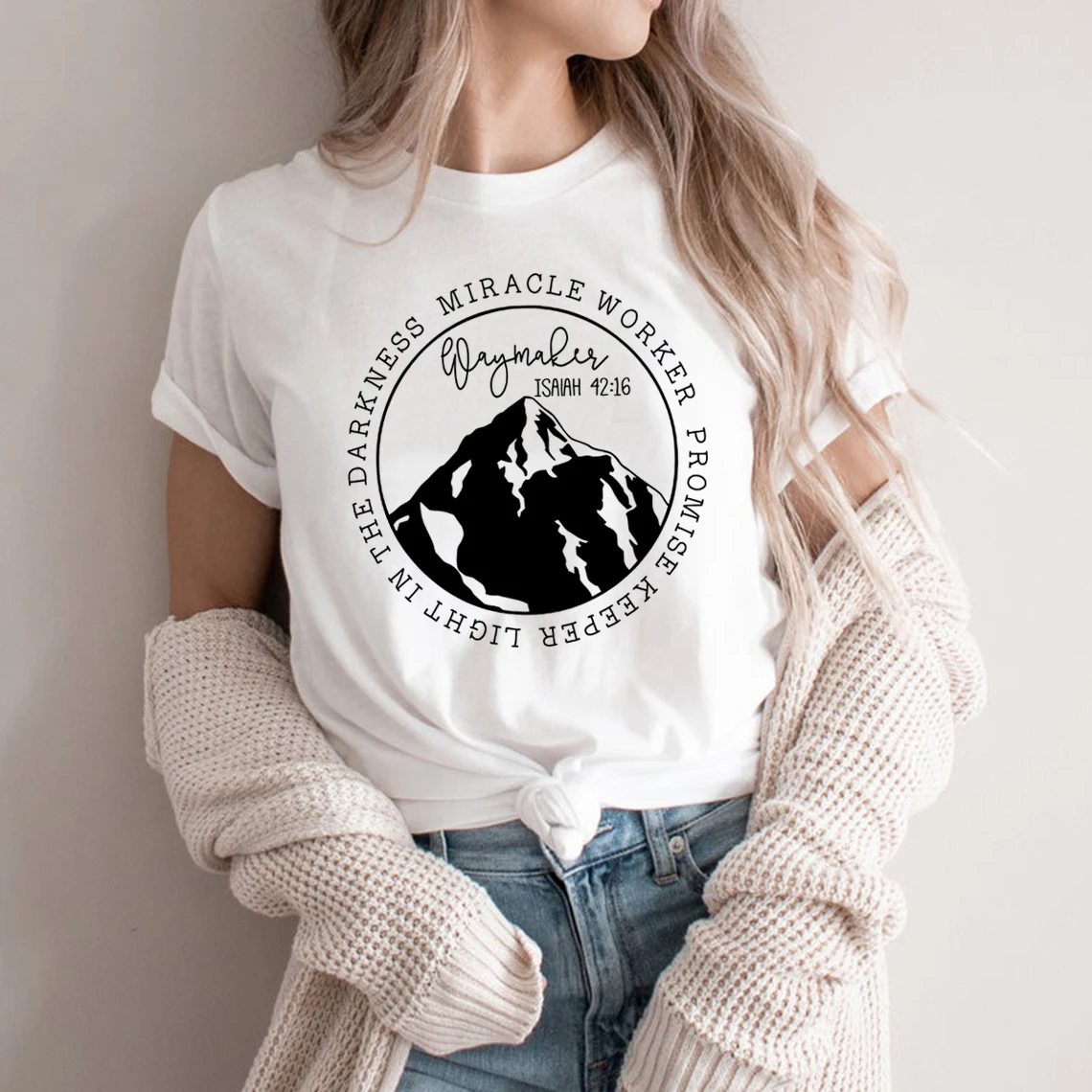 

Waymaker T-Shirt Christian Shirt Jesus T Shirt Faith Religious Tee Women Graphic T Shirts Short Sleeve Streetwear Casual Tops