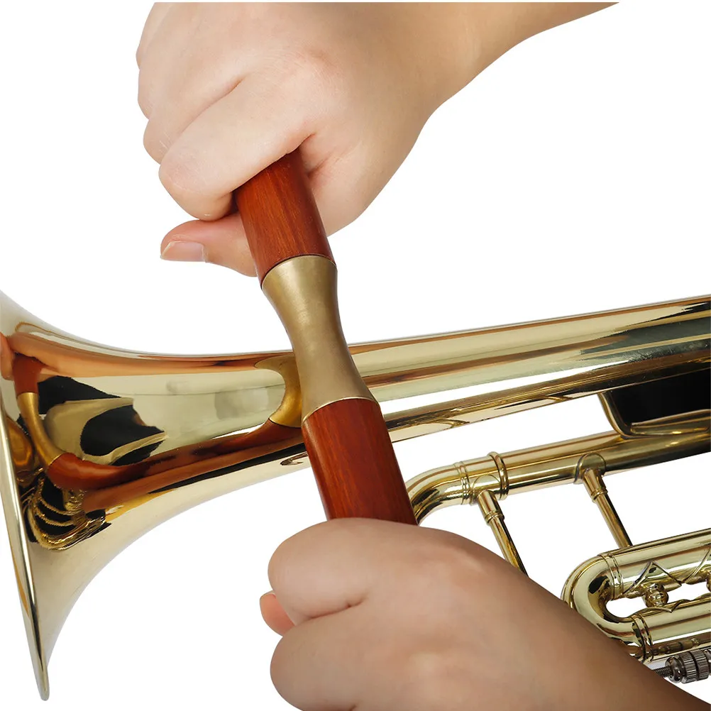 

Professional Musical Instrument Pressure Roller Brown Redwood Handle Smooth Wear Resistant Saxophone Trumpet Trombone Dent