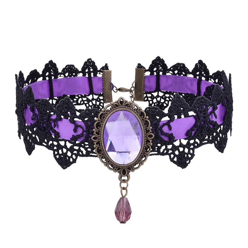 Gothic Lace Choker Necklace For Women Fashion Retro Clavicle Chain Halloween Collar Choker Steampunk Jewelry Gift for Girl Gifts