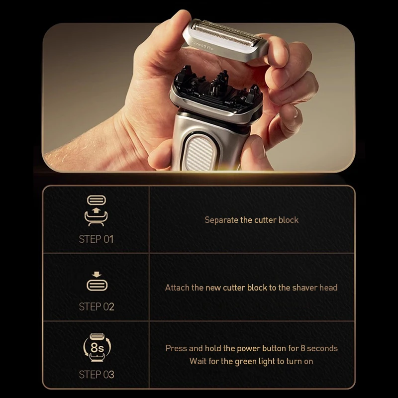 Braun 96M Rasierkopf kompatibel mit S9 PRO und S9 PRO+ Rasierern als Geschenk. Echtes Original. Scharf sanft auf der Haut