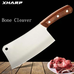 Thickened Bone Cleaver Knife Chef's Cooking Kitchen Knife Cutter 4Cr14 Stainless Steel Chopping Bone Butcher Rosewood Handle