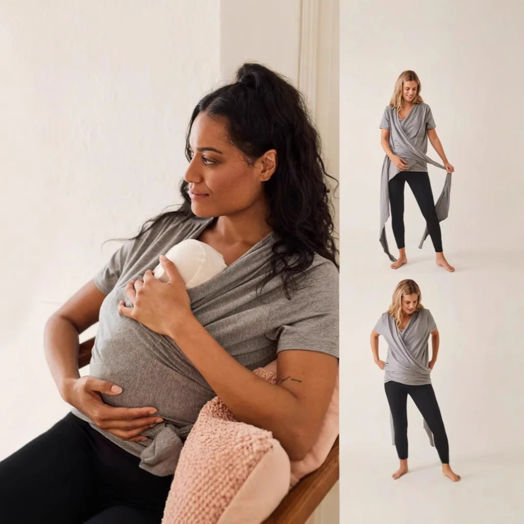 

Детская футболка Ele Kangaroo Mom с перекрестными ремешками Fem Pure Color ort Sve, летний топ для женщин, удобный дышащий