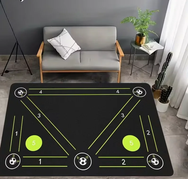 Football Tactical Training Mat Suitable for Training Soccer Field Layout with Player Position Diagram Carpet for Game Rooms