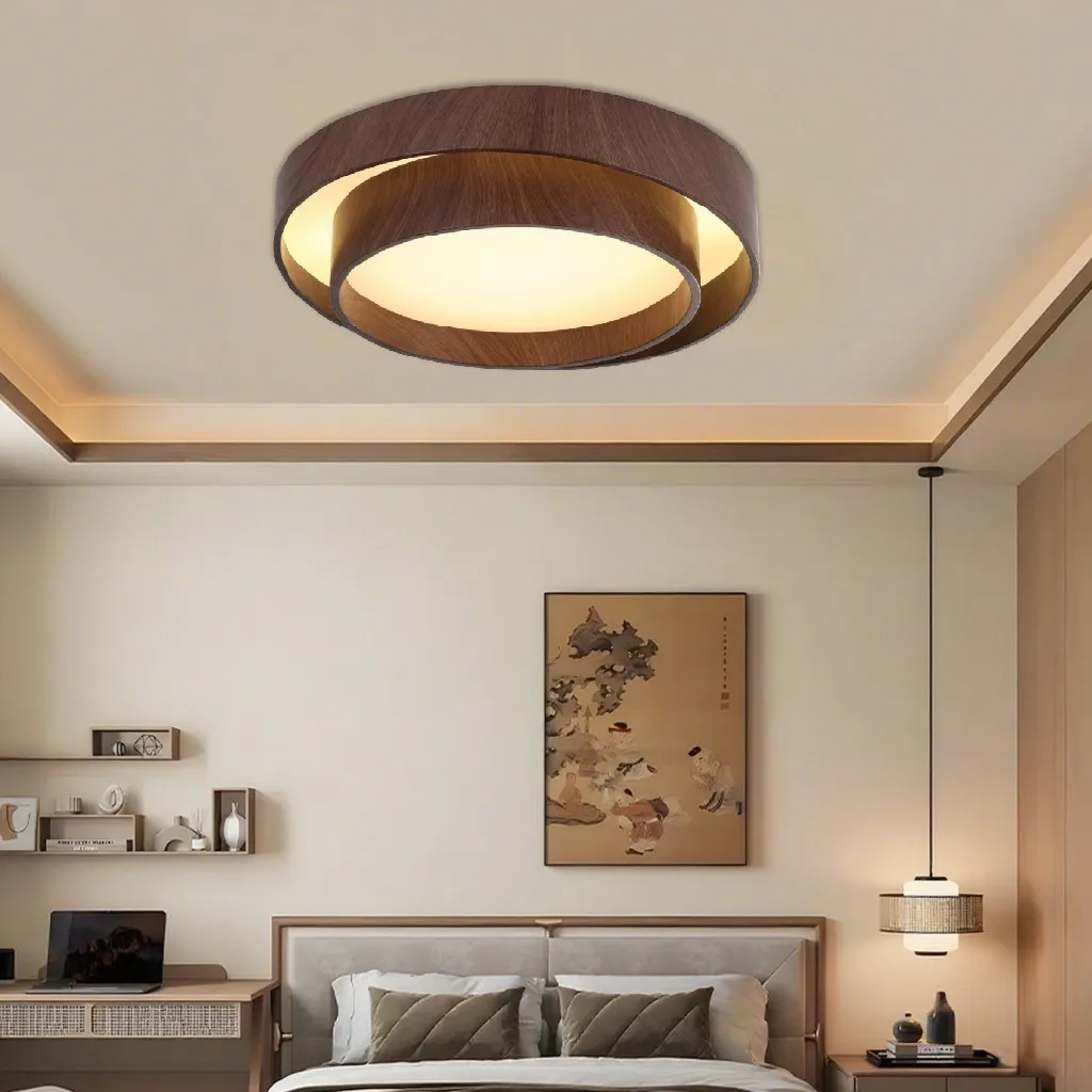 Songshi Aesthetic Ceiling Light Middle Ancient Style Creative Bedroom Lamp round Master Bedroom Eye-Protection Study Lighting