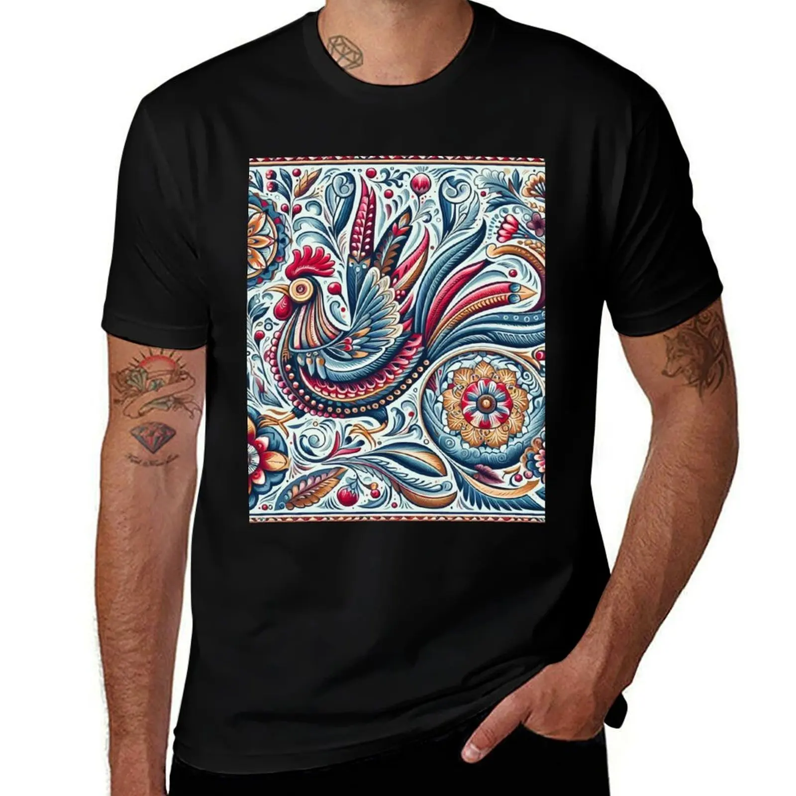 

T-Shirt shirt black cotton t for Colorful Most plain man shirt Rooster cotton package t The man t-shirt pack cotton