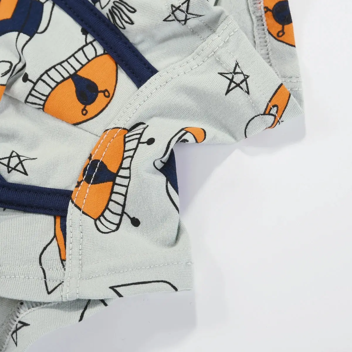 5er-Pack Jungen-Boxershorts mit Dinosaurier-, Krokodil-, Baufahrzeug- und Raketen-Print – Kinderunterhosen – Detail 6