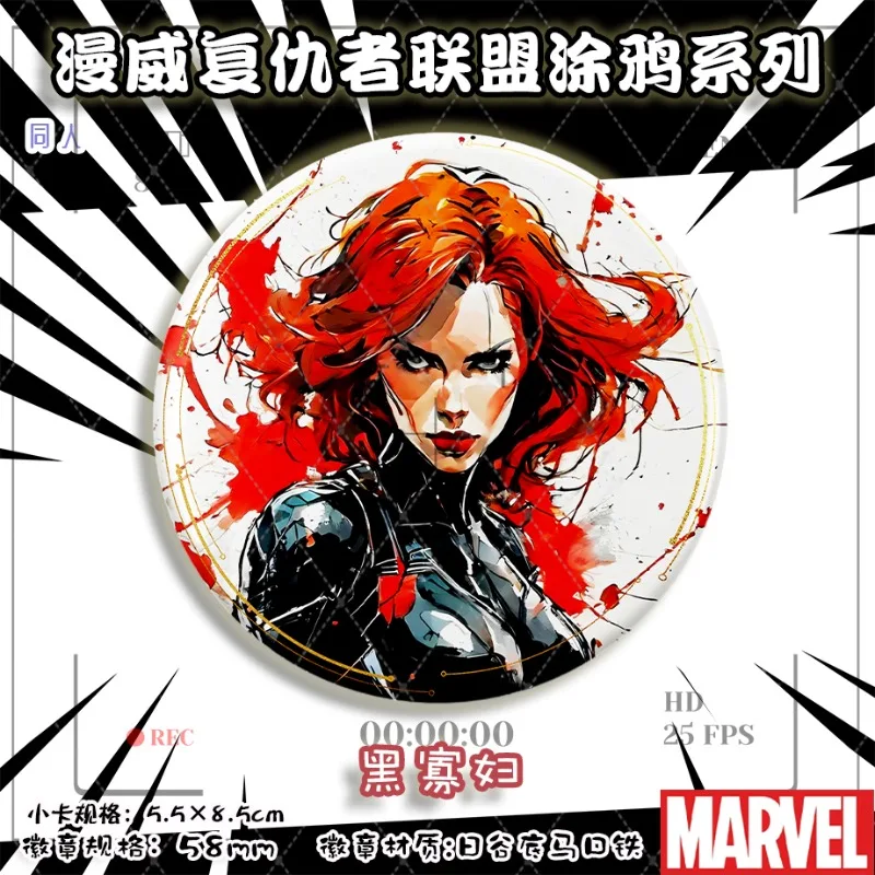 Marvel Animation Avengers Graffiti Series Fan Periferiche Distintivo Flash Card Hulk Black Widow Badge Accessori Regalo All'ingrosso